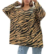 Comprar Remera M-larga Estampada Seda Fria Gamuzada Mujer 