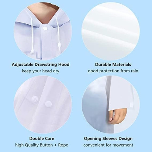 2 Piezas Chubasqueros Impermeable Chubasquero Transparentede Color Talla