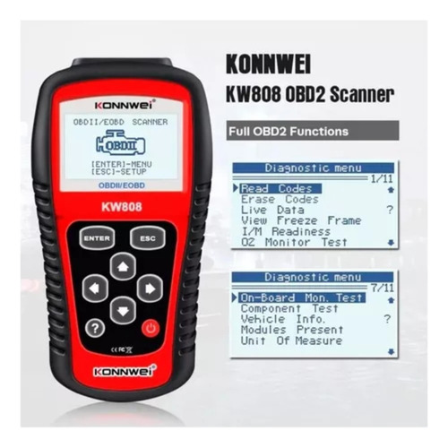 Escaner Scanner Auto Automotriz Obd2 Obdii Konnwei Kw808