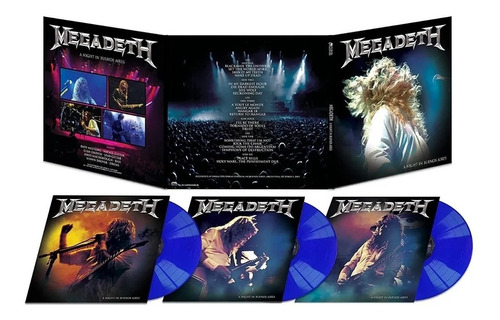 Vinilo Megadeth A Night In Buenos Aires Triple Blue Vinyl.