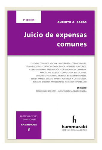 Juicio De Expensas Comunes - Gabás, Alberto A
