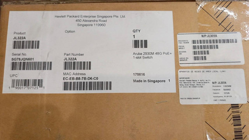 Hp E Aruba Jl322a Switch D 1 Ranura 2930m 48g Poe 48 Puertos