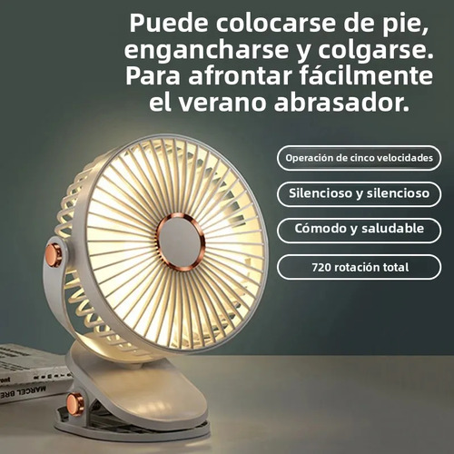 Ventilador Recargable Usb Con Luz
