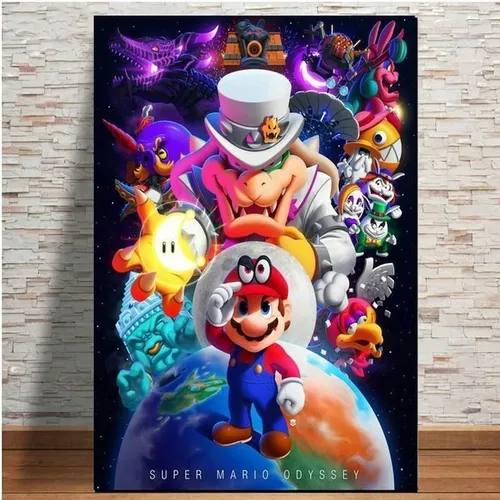 Placa Decorativa Game Jogo Super Mario Odyssey