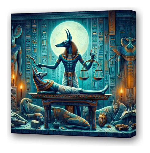 Cuadro 60x60cm Anubis Muerte Embalsamamiento Dios M1