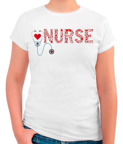 Playera Para Enfermera Nurse Letras Diseño Enfermera Oficio