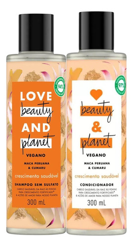Kit Shampoo + Cond. Love Beauty Planet Cresc Saudável 300ml