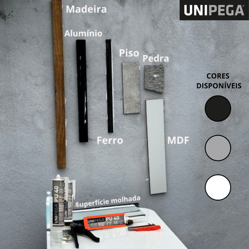 Silicone Adesivo Pu40 Vidro Metal Juntas Dilatação 400g
