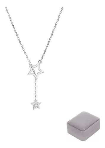 Collar Estrellas Plata 925 Brillos Fino Regalo Joya