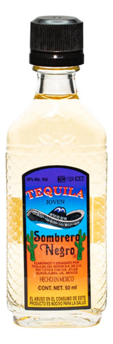 Miniatura Tequila Sombrero Negro - Joven - 50ml (vidrio)