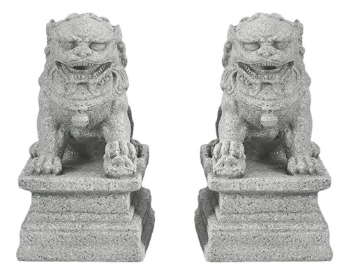Vikksaer Asian Foo Dogs - Estatua De Piedra De Leon, Decorac