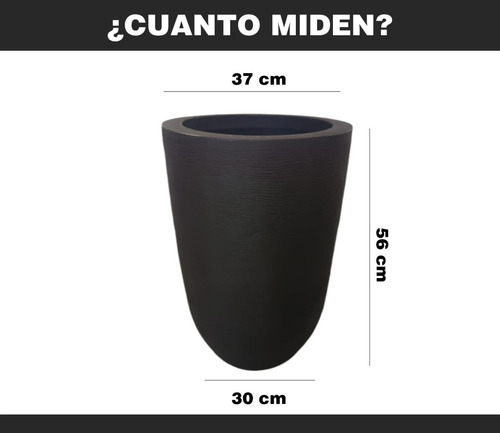 Imagen 7 de 7 de Maceta Minimalista Cilíndrica Mejor Que Fibra De Vidrio .109