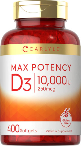 Carlyle  Vitamina D3 - 10,000ui Máxima Potencia 400 Softgels