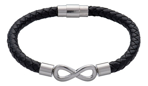 Pulsera Hombre, Brazalete Acero Inoxidable, Joyería Luckman Color Plata Diámetro 10