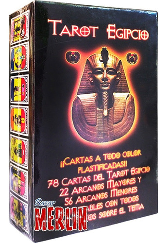 Tarot Egipcio Con 78 Cartas Y Libro - Plastificado