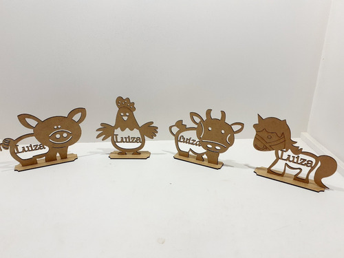 Imagem 1 de 5 de Centro De Mesa Fazendinha 15cm Mdf Cru - 10 Unidades