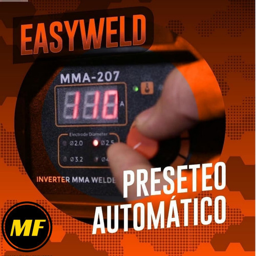 Soldadora Inverter Mma-207 180 Amp Easy Weld Kushiro Color Naranja Oscuro