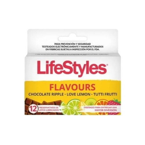 Preservativo Lifestyle Flavours 12 Condones Aromas Y Sabores