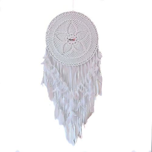 A Atrapasueños Colgante Con Plumas Y Luz Grande 40cm