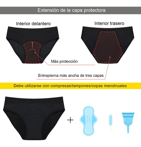 Ropa Interior Para Mujer A Prueba De Fugas De Algodón