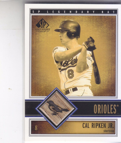 2002 Sp Legendary Cuts Game Used Bat Cal Ripken Jr Orioles