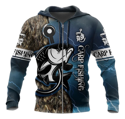 Sudadera Con Capucha Masculina Estampada En 3d Crap Fishing