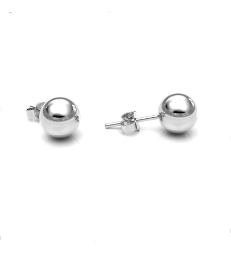Imagen 1 de 10 de Broquel De Plata .925 Bolita 8mm Agálea Joyería
