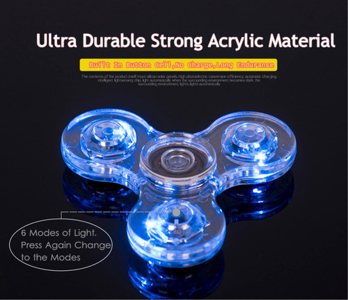 Juguete De Cristal Fidget Spinner, Luz Led, Arcoíris
