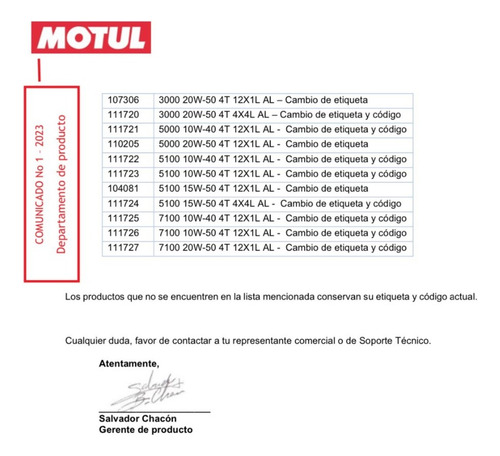 Aceite Moto 4t 7100 20w50 100% Sintetico Motul 1l