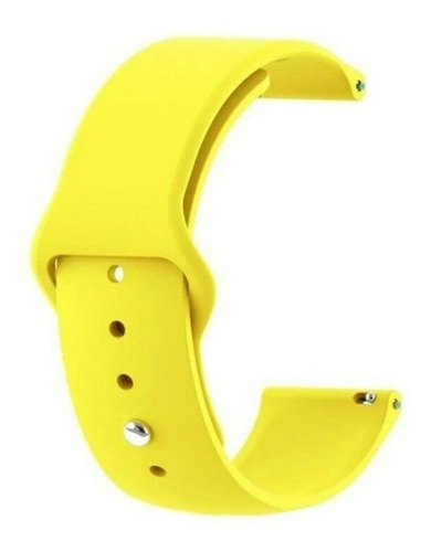 Pulseira 18mm, 20mm, 22mm Silicone Sport Com Engate Rápido Cor Amarelo Largura 18 mm