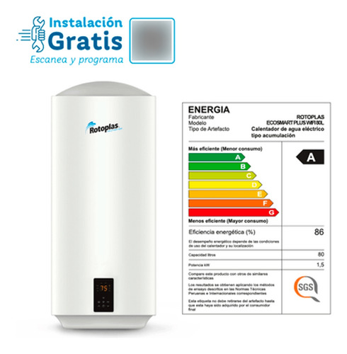 Terma De Acumulación Rotoplas Ecosmart Wifi 80l