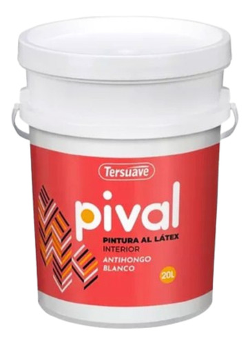 Pintura Tersuave latex Interior Antihongo Pival De 20 Litros Color blanco Mate