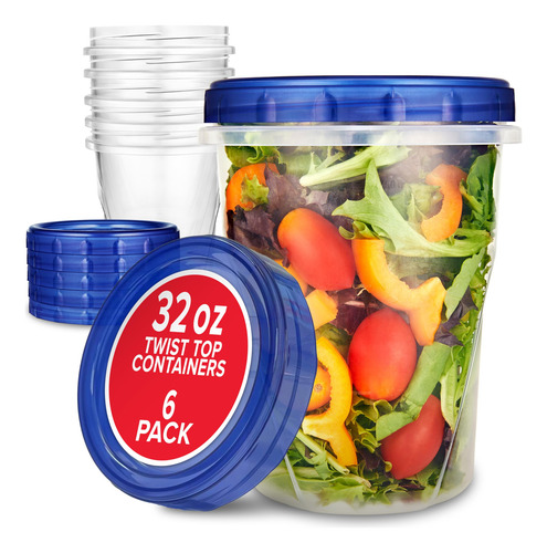 Recipientes De Plástico Stock Your Home 950 Ml (paquete De 6