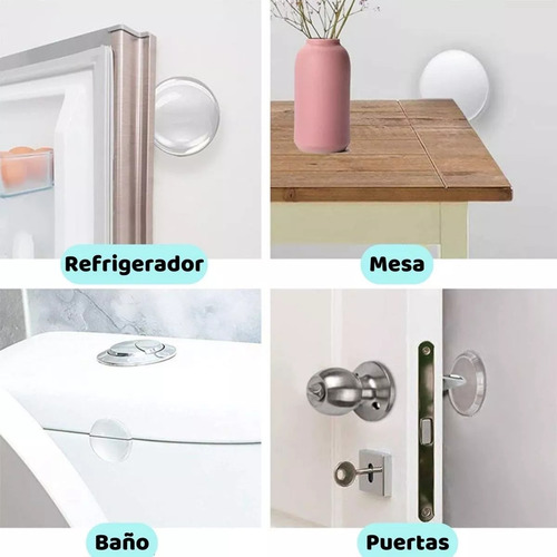 Protector De Pared Puerta Tope Fija Puertas Silicona 18 Pzs