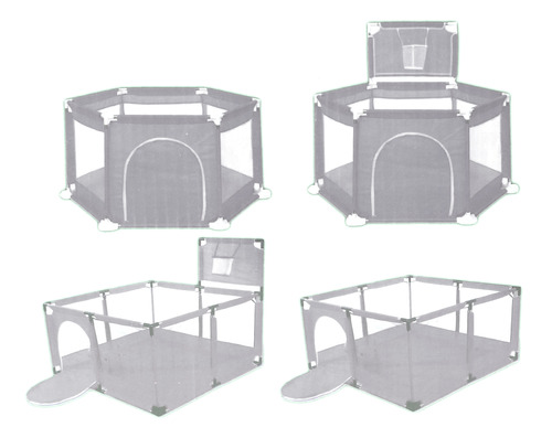 Corral Desmontable Corralito Pelotero Puerta Aro De Basket