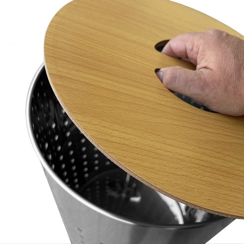 Cesto De Acero Inoxidable 55l Para Ropa