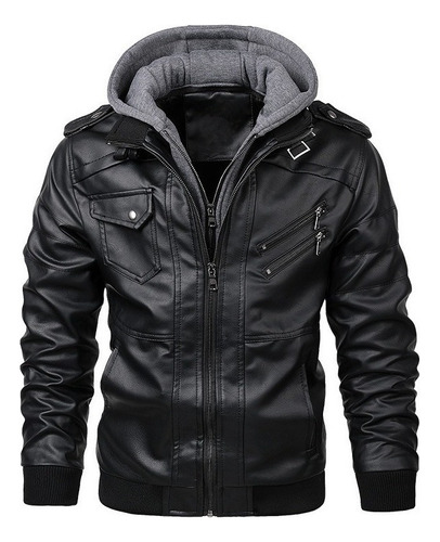 Xx Chaquetas Cuero Pu Hombre Abrigo Motocicleta Casual Invi