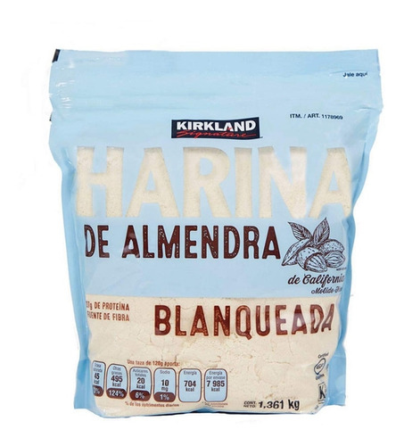 2 Bolsas Harina De Almendra Blanqueada Kirkland 2.72 Kg 