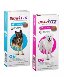 Combo 2 Bravecto (1) 20 A 40 Kg + (1) 40 A 56 Kg Original Nf