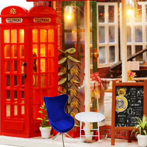 Casa De Muñecas Miniatura Silla De Respaldo Alto Jardín