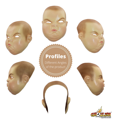 Máscara Grumpy Baby Bebe Niño Enojado Malvado Halloween Nude Grumpy Baby