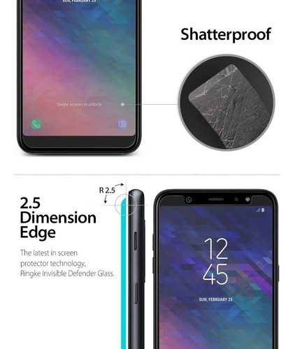 Imagen 8 de 10 de Vidrio Templado A6 A8 A8 Plus 2018 Ringke Pack X3 Unidades