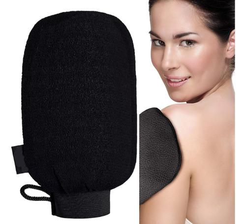 Exfoliante Corporal Facial Natural Manopla Suave Vegana Spa Color Negro Miami Vice