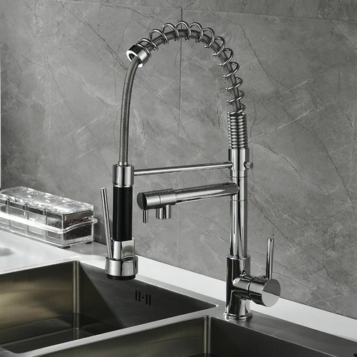Grifo Mezclador De Lavabo Con Rociador De Electrochapado