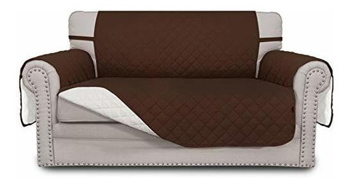 Funda Para Sofa Easy-going De Dos Plazas Color Cafe/marfil