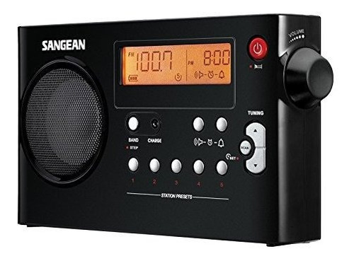 Pr D7 Bk Am Fm Digital Recargable Negro Radio Port til...