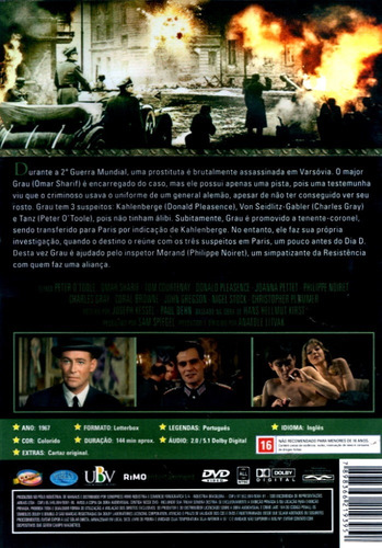 Dvd - A Noite Dos Generais - ( The Night Of The Generals )