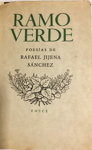 Libro Ramo Verde Poesias De Rafael Jijena Sánchez Emecé