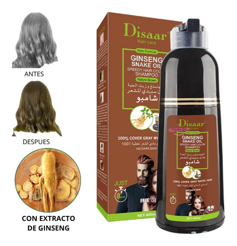 Champú Tinte Cubre Canas Color Marron Cabello Bigote Barba