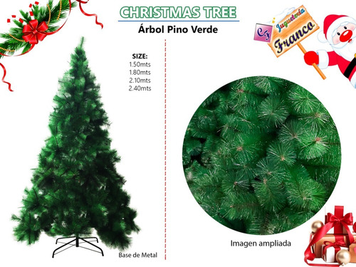 Árbol De Navidad Pino Verde - 1.80mts - Nuevo Caja Sellada